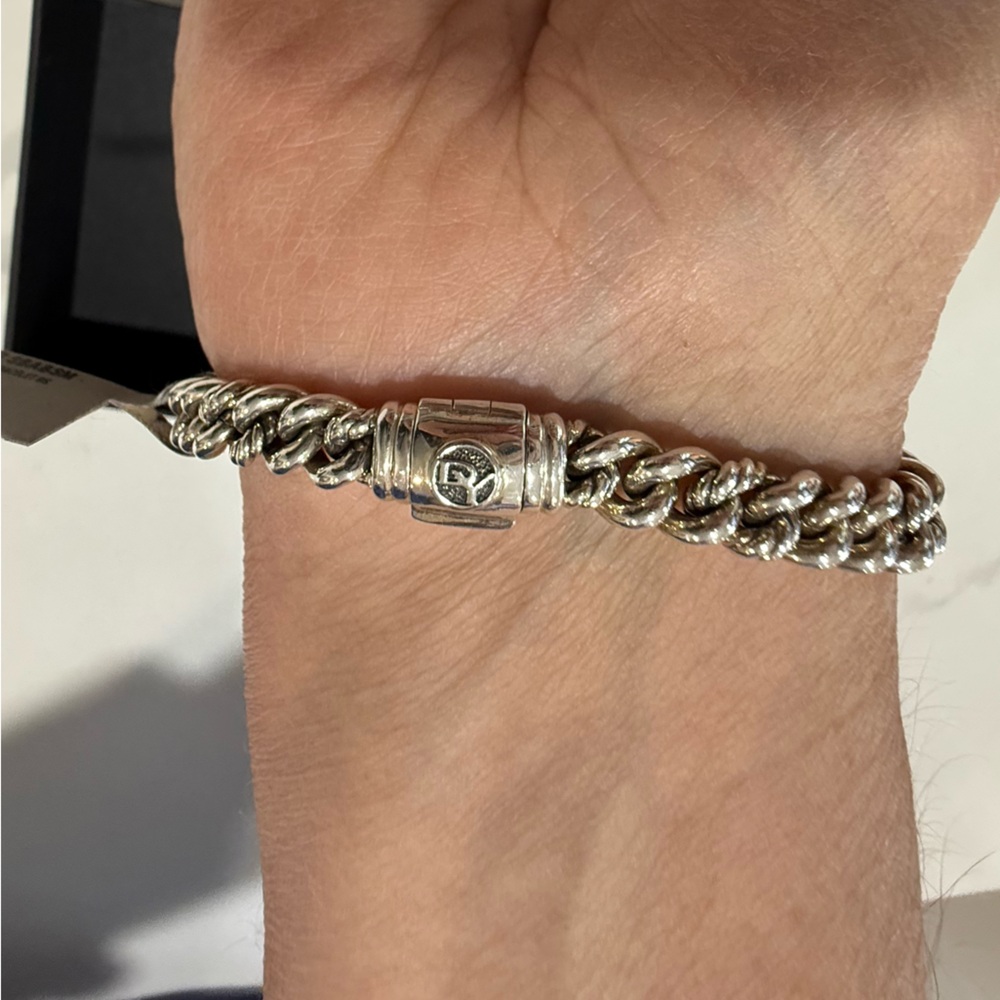 David Yurman Full Pave ID bracelet blue sapphire and silver - Picture 6 of 10